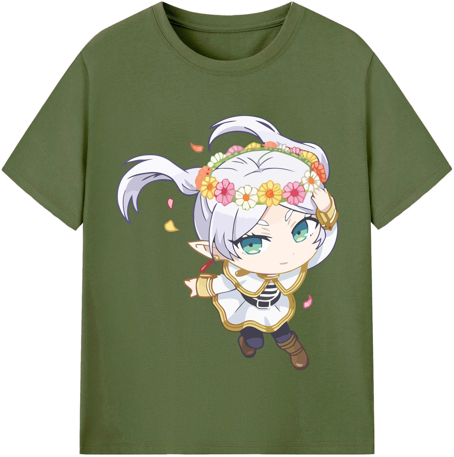 （画像用） 葬送のフリーレン Frieren 綿100％半袖Tシャツ（フロントプリント）